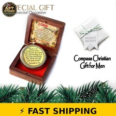 Trust in The Lord Engraved Compass with Wooden Box – Gift for All Occasions