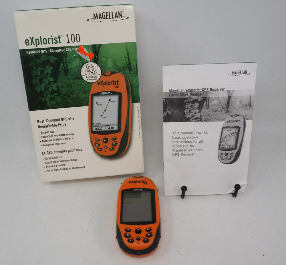 Magellan eXplorist 100 Handheld GPS Receiver Unit w/Instructions, Box