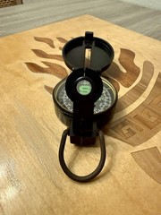 Engineer Black Lensatic Sighting Hiking Compass w/ Flip Cover & Lanyard Ring