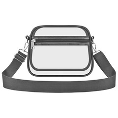 Clear Bag for Stadium Events Clear Sports Fan Handbags Small Charcoal Gray