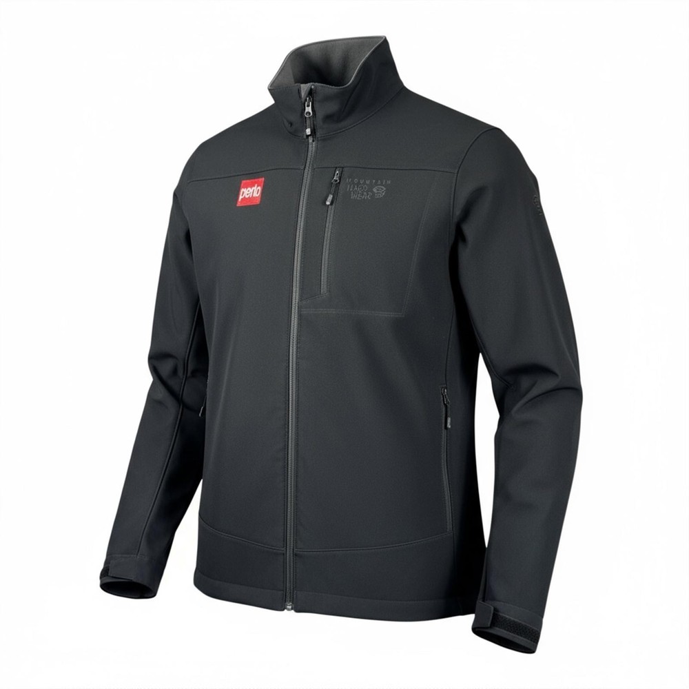 Mountain Hardwear Black Softshell Jacket with Perlo Patch Large