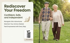 Folding Cane, Walking Poles with Adjustable Height, Canes for Men, Women and for