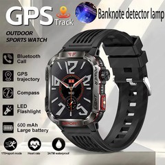 2026 Military GPS Smart Watch Money Detector Light Compass Waterproof Outdoor Sp