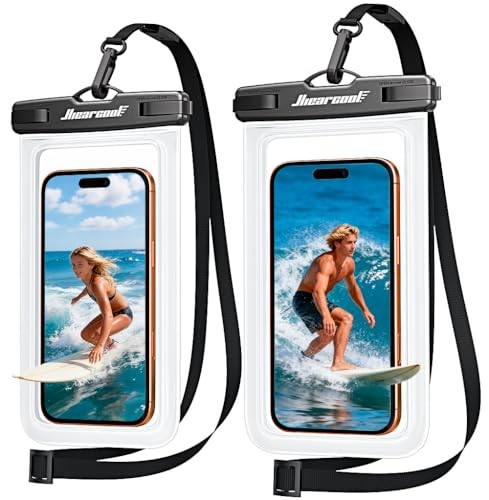 Waterproof Phone Pouch, Waterproof Phone Case with Crossbody Lanyard 2 Clear