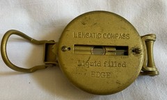 Vintage Lensatic Engineer Directional Compass Brass/Military? Liquid Filled Edge