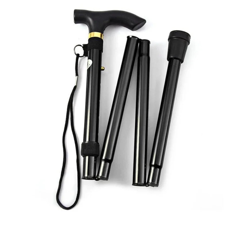 Telescopic Walking Stick Outdoor Hiking Trekking Poles Aluminum Alloy Metal Fold