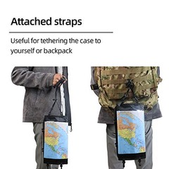Map Case, Waterproof Military Hiking Map Pouch Holder with Clear Window Black