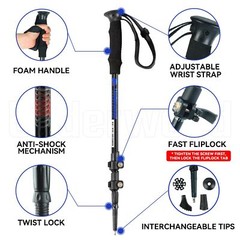 Collapsible Trekking Poles 2 Pack Adjustable Aluminum Lightweight Hiking