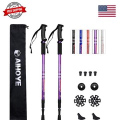 Hiking Trekking Poles, 2 Pack Collapsible, Lightweight, Anti Shock, Walking S…