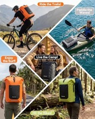 Waterproof Ultralight TPU Backpack Roll Top Dry Bag, Kayaking | Back 35L Green