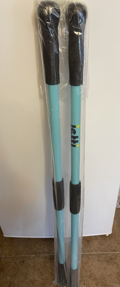 Jetti Weighted Walking Poles Sky Blue Set of 2 New with Bag Size Small 41.5”