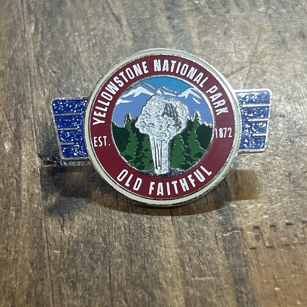 Yellowstone National Park Old Faithful Geyser Wyoming Enamel Lapel Pin