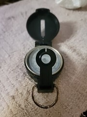 Vintage Engineer Lensatic Compass, camping survival Taiwan Black & Brass