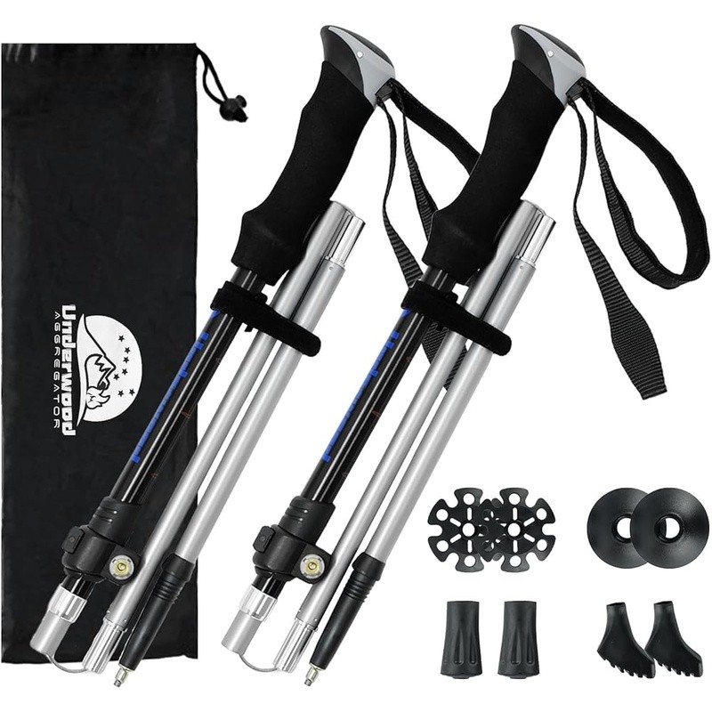 Lightweight Collapsible Hiking Poles Retractable Trekking Sticks Adjustable Grip
