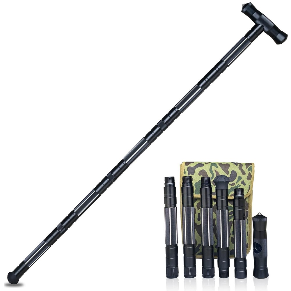Hiking Tactical Stick Walking Staff,Portable Walking Sticks Trekking Poles Ou…