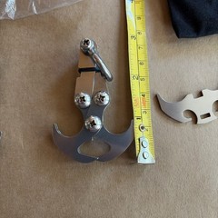 2 Stainless Steel 4-Claw Folding Hook – Hiking, Camping, Backpack Fix – New