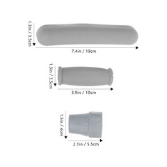 1 Set Soft Non Slip Replacement Crutch Kit Tpr Hand Grip and Feet Cap Grey
