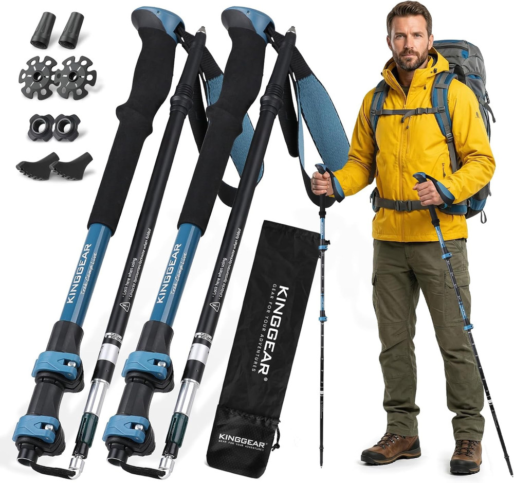 TR-Z Collapsible Trekking Poles, 7075 Aircraft Aluminum Lightweight Adjustable H