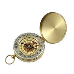 Luminous Mini Brass Watch Style Military Army Compass Outdoor Camping Keychain