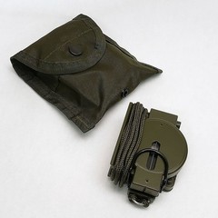 Lensatic Compass – Traditional Phosphorescent Military Style with Nylon Carry Po
