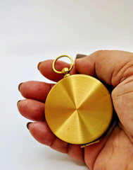 Brass Compass with Key Chain Ring Camping Hiking Hunting Survival