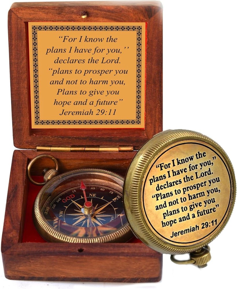 I Know The Plans I Have for You Engraved Compass with Wooden Box Jeremiah 29 …