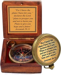 I Know The Plans I Have for You Engraved Compass with Wooden Box Jeremiah 29 …