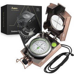 Anbte Compass Hiking Survival, IP65 Waterproof Metal with Bronze