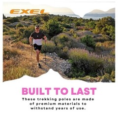 Exel Nordic Walking Poles For Hiking,Walking & Exercise (120cm)