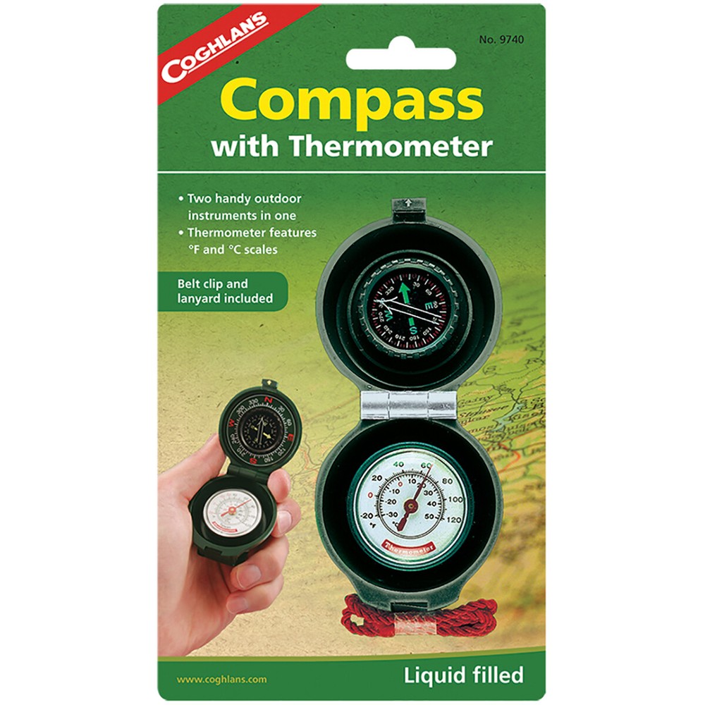 Coghlan’s Compass and Thermometer with Lanyard