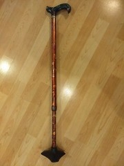 Aluminum Metal Walking Cane Adjustable. Bird designs. 23.5 high. Extend to 39 in