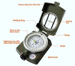 AOFAR Military Compass AF4580 Lensatic Sighting Navigation, Waterproof and Sh…