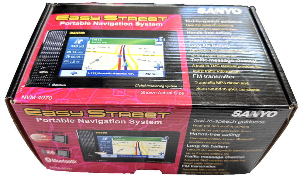 BRAND NEW Open Box Sanyo Easy Street NVM-4070 Automotive Hiking GPS
