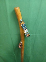 HIKING/WALKIN STICK MADE FROM NM YUCCA PLANT 51″ 12.8 OZ with bandana and holder