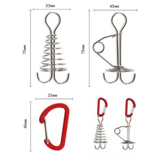 AYXSEE Outdoor Tent Pegs 11 x 3.3cm and 11 x 4.5cm Aluminum Stainless Steel Red