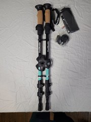 TrailBuddy Hiking Trekking Poles Adjustable Aluminum Cork Grip w/ Accessories