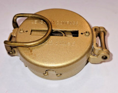 Vintage Lensatic Compass Liquid Filled Metal Case Made In Taiwan Clip-On