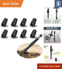 8-Pack Trekking Pole Tips – Durable Rubber for Safe, Slippery Terrain Adventures