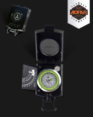 AOFAR Military Compass AF-4074 Black or Hiking,Lensatic Sighting
