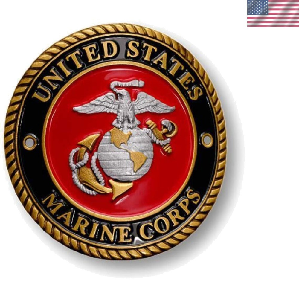 U.S. Marine Corps Hiking Stick Medallion with Eagle & Anchor Design, 1.375 inch