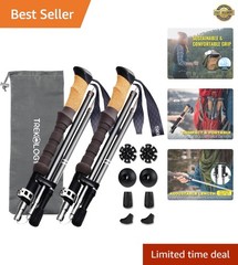 Portable Trekking Poles with Cork Grip | Ideal for Travel and Hiking Adventures