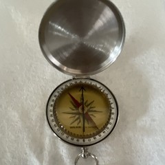 Walker Metal Pocket Compass Direction Measurement Silver & Green
