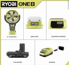 Ryobi ONE+ 18V Cordless 3-Tool Campers Kit (PCL1303K1)