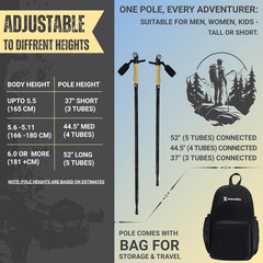 Collapsible Tactical Walking Stick with LED Light, USB Charging, Cork Grip, and