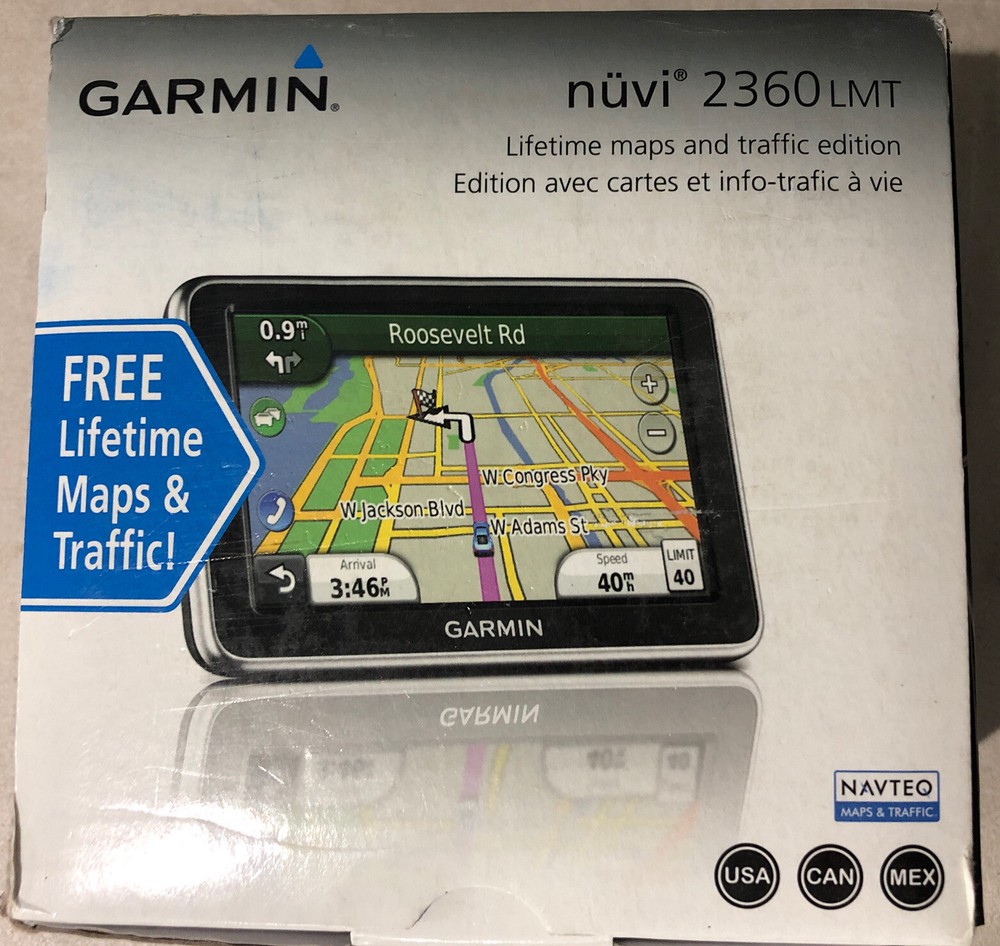 Garmin Nuvi 2360 GPS Set USA CAN MEX GTM26 Traffic Receiver Window Mount Bundle