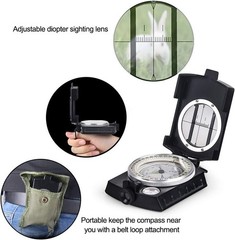 Multifunctional Metal Compass with Bubble Level – Perfect for Outdoor Navigation