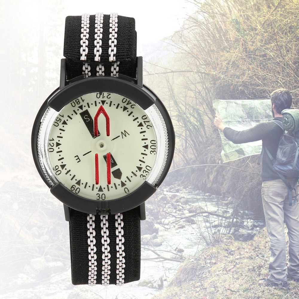 Outdoor Waterproof Compass Luminous Adjustable Dial Watch for Camping Diving