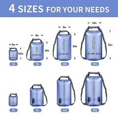 Waterproof Dry Bag – Roll Top Transparent Storage 5L Blue