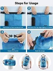 Dry Bag Waterproof for Women Men, 5L/10L/20L//40L Roll Top 30L Blue