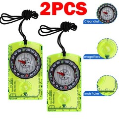 2PCS Orienteering Compass, Hiking Survival Compas, Compasses Kids for green NEW